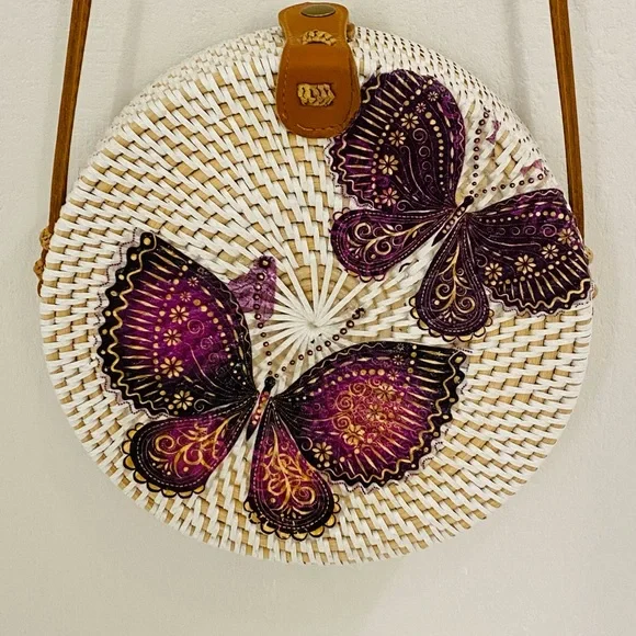 Woven Round Bali  Bag - Picture 3 of 7